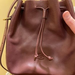 Il Bisonte Drawstring Vachetta Leather Mini Bucket Bag Made in Italy NWT VINTAGE